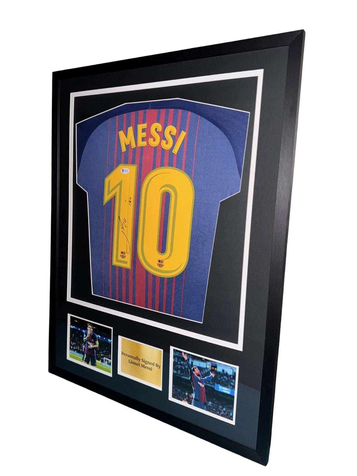 Lionel Messi Signed And Framed Fc Barcelona Shirt Jersey Beckett COA