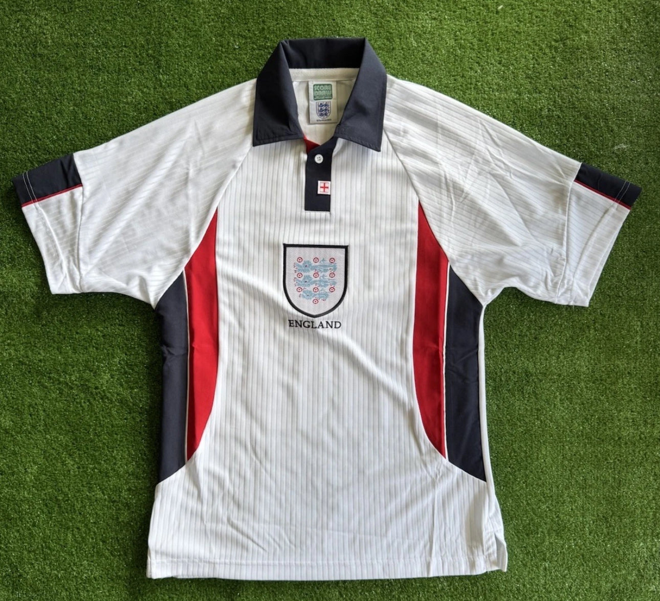 England 1998 Number 10 Retro Home Shirt Signed Michael Owen