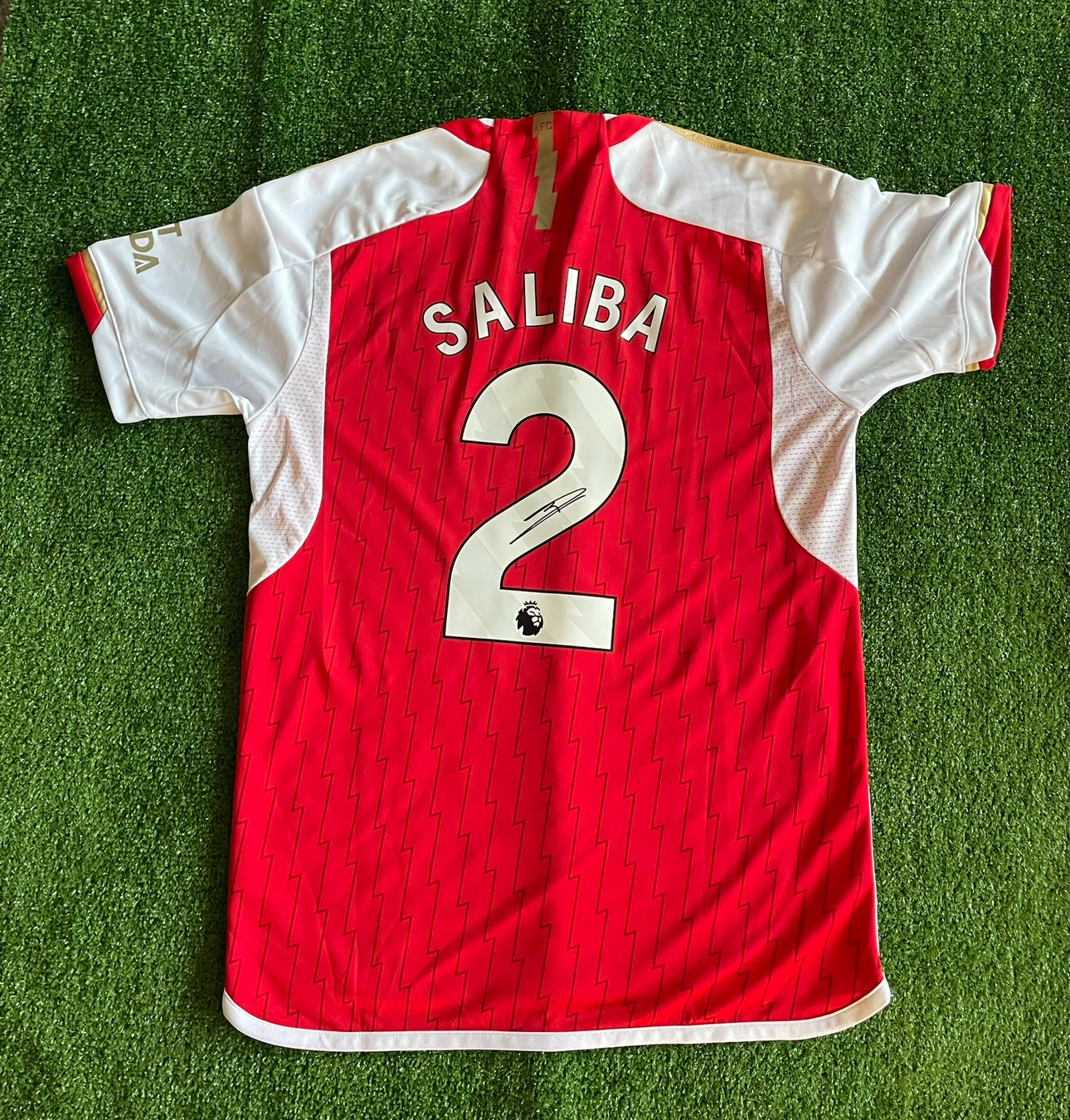 william saliba Signed Arsenal 2023/2024 Home Shirt