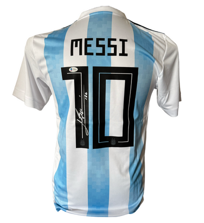 Leo Messi Argentina Hand Signed Jersey Beckett Coa