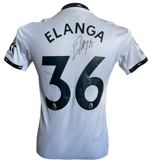 Anthony Elanga Signed Manchester United  2022/2023 Away Shirt