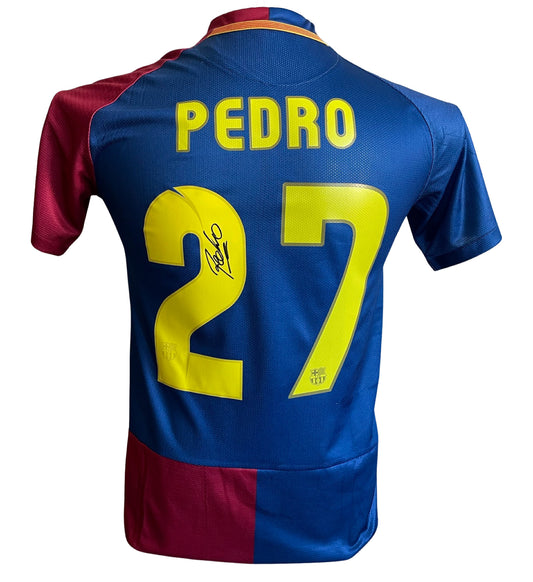 Pedro Signed Barcelona 2008/2009 Home Shirt