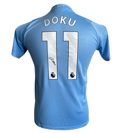 Jérémy Doku Signed Manchester city 2023/2024 Home Shirt