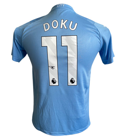 Jérémy Doku Signed Manchester city 2023/2024 Home Shirt