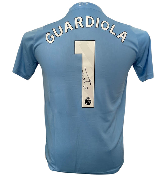 Pep Guardiola Signed Manchester City 2023/2024 Home Shirt