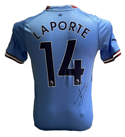 Aymeric Laporte Signed Manchester City 2022/2023 Home Shirt