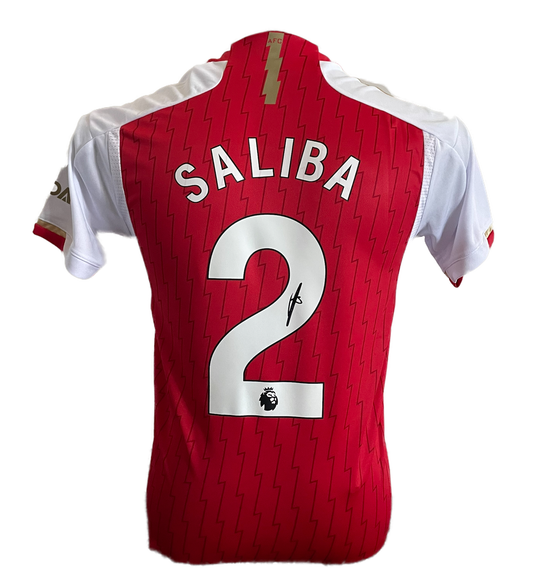 william saliba Signed Arsenal 2023/2024 Home Shirt