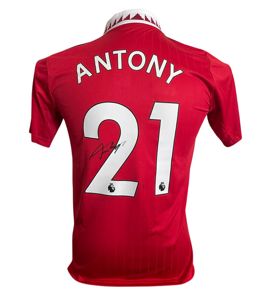 Antony Dos Santos Signed Manchester united 2022/2023 Home Shirt