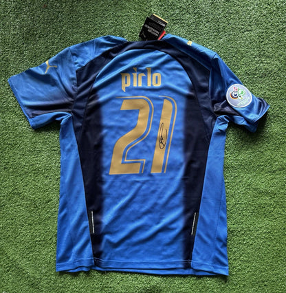 Signed Andrea Pirlo 2006 Home Italy World Cup Final Jersey